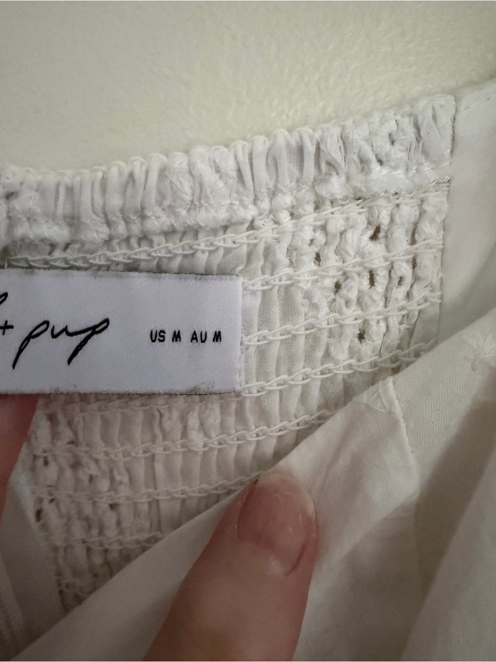 PETAL & PUP White Eyelet Shoulder Tie Smocked Maxi Dress - Women' s Size Medium - Picture 8 of 13